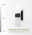 ASD LED Indoor Wall Mount Light Fixture - 12 Inch 12W Modern Interior Matte Black Dimmable Wall Sconce Light - UL 2700K-5000K Adjustable - Hallway, Bedroom LED Wall Lights