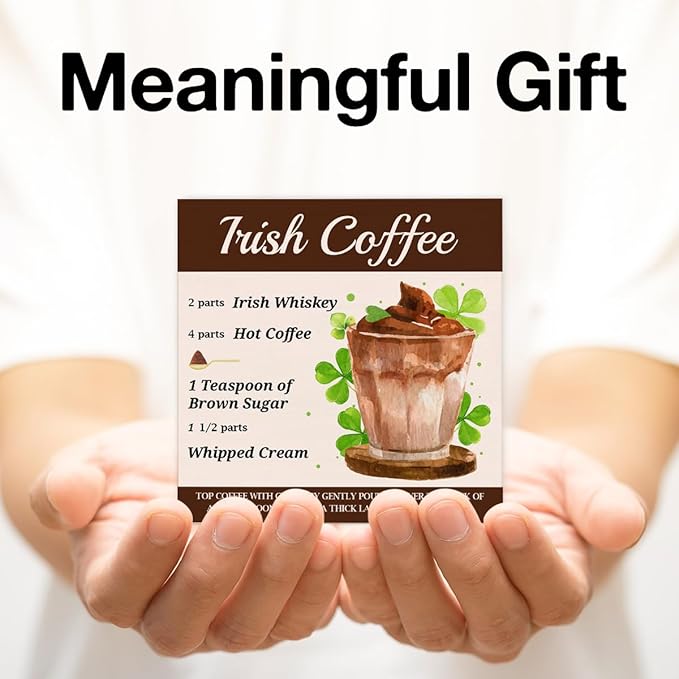 St Patricks Day Decorations - St. Patrick's Day Decor - Irish Coffee Bar Wooden Sign Home Kitchen Coffee Bar Table Shelf Desk Decor 5×5 Inches