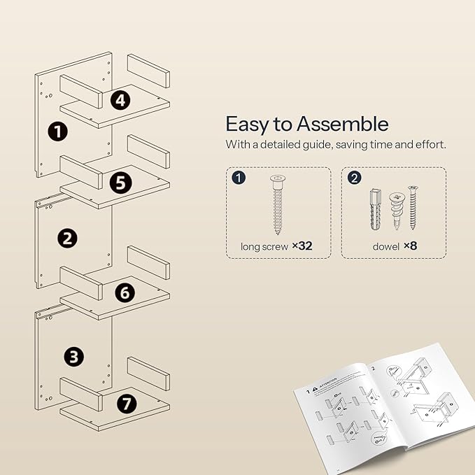 HOOBRO Floating Wall Shelves with LED Lights, Floating Shelf Wall Mounted for Storage, Vertical Display Stand, Modern Column Rack, for Bedroom, Livingroom, 4-Tier, 35.8 Inches, White, WT41DBJ01