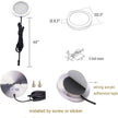 AIBOO Under Cabinet LED Puck Lighting Kit Black Cord with Touch Dimmer Switch for Kitchen Showcase Cupboard Closet Lighting 3 Lights 6W (Daylight White)