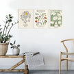 Abstract Matisse Wall Art Decor,Unframed Flower Market Print Posters Set of 3,12x16in Green Quality Canvas Paintings for Home Decoration in Bathroom,Living Room,Bedroom