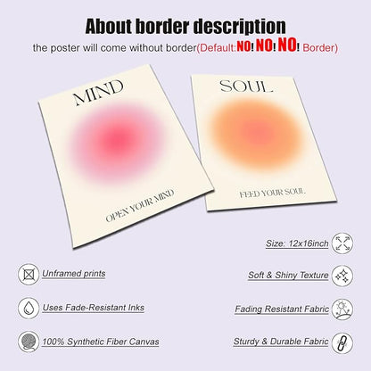 NCYEL 4 colorful abstract halo posters angel number positive energy inspirational language inspirational wall art bedroom girls room pink decoration living room bedroom apartment hotel dormitory 12x16