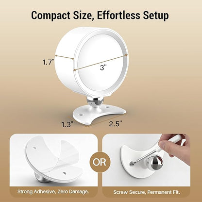 LED Wall Sconces, 160H Battery Life, Rechargeable Cordless Mounted Lights, 3 Color & 4 Brightness Level & 360°Rotate Magnetic Ball & Touch or Remote, for Reading Bedroom (White)