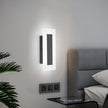 LMQNINE Modern LED Acrylic Black Wall Sconce White Light 6000K for Bedroom Corridor Stairs Bathroom Indoor Lighting Fixture Lamps Home Room Decor (2-Pack)…