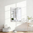 White Rectangle Mirror, Metal Framed Wall Mounted Mirror Modern Window Hanging Mirrors for Bedroom Living Room Fireplace 18x26 Inch Decor