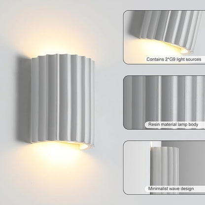 ZEROUNO Modern LED Wall Sconce Hardwired Indoor Wall Lights Up and Down Wall Mount Night Light Wall Lamp Fixture for Living Room Bedroom Hallway Corridor Conservatory Stairs (with G9 Bulbs)