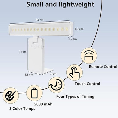2Pack Picture Lights for Wall, 4500mAh Rechargeable Battery Painting Lights with 3 Color Temps,Remote Dimmable Timer Poster Light,Wall Decor Light for Art Display,Frame