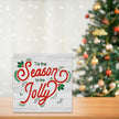 Christmas Decor Christmas Sign Decorations for Home Tis The Season Jolly Sign for Home Office Desk Table Cubicle Shelf Xmas Desk Accessories 5 x 5 inch