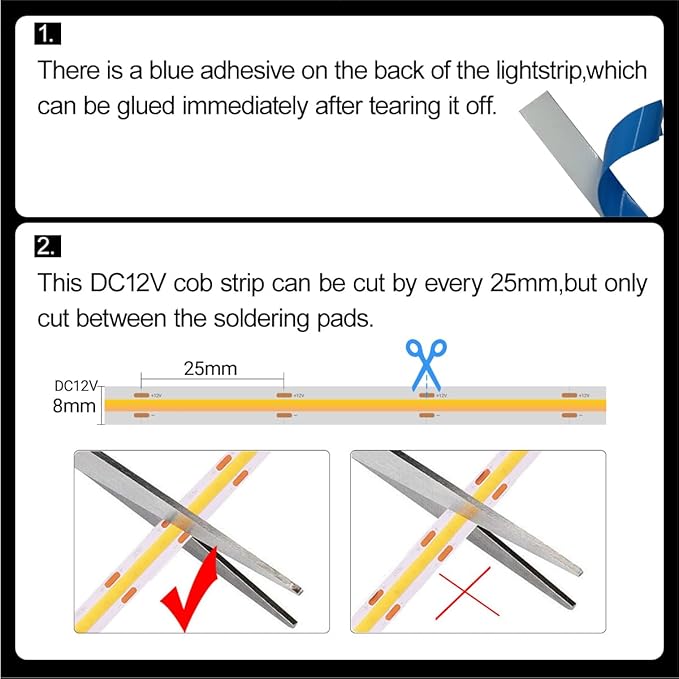 HAMRVL LED Shelf Lights, 16.4ft 12V COB LED Strip Lights, Plug-in DIY Cut to Size 4000K Natural White Tape Lights, Dimmable Under Shelf Lighting for Bookcase, Kitchen Cabinet, Display Case, Showcase