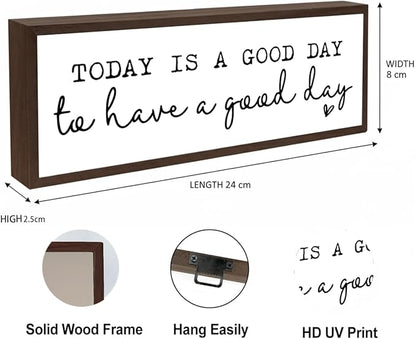 Today is A Good Day to Have A Good Day Sign, Inspirational Wood Signs, Farmhouse Framed Sign Decor, Motivational Home Office Decor, Living Room Decoration, Housewarming Gift