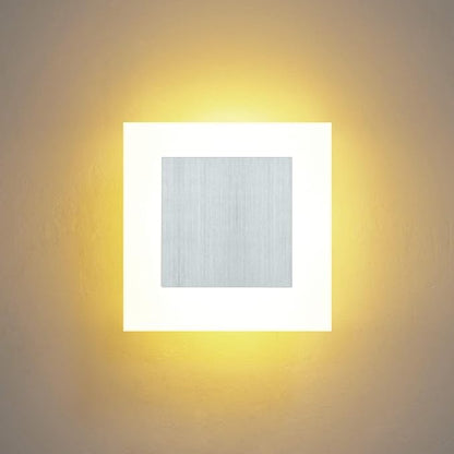 Kawell Modern 10W LED Wall Sconces Indoor LED Wall Light Square Acrylic LED Wall Lamp Minimalists LED Wall Light Sconce for Bedroom Living Room Stairwell Hallway Lounge, Warm White