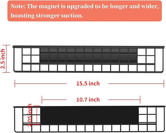 2PCS Magnetic Storage Baskets for Refrigerator, Strongly Magnet Spice Rack, Fridge Storage Shelf, Great for Kitchen and Pantry