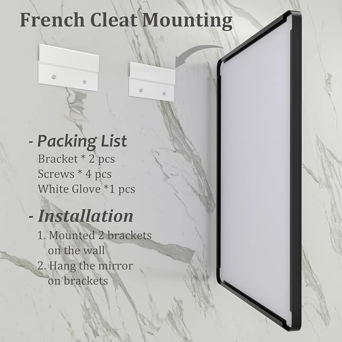 60x40 Inch Black Metal Framed Bathroom Mirror for Wall, Large Rounded Rectangle Mirror, Matte Black Bathroom Vanity Mirror, Anti-Rust, Shatterproof, Hangs Horizontally or Vertically