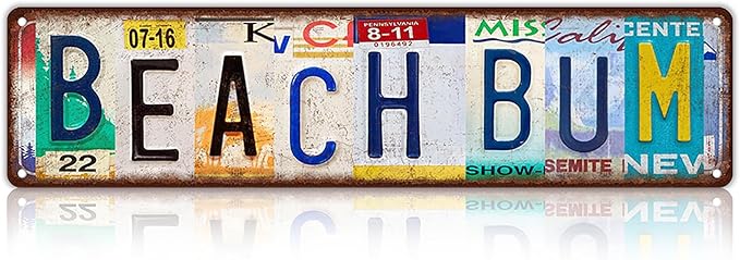 Vintage Beach Metal Tin Signs Beach Room Street Signs Home Wall Decor 16 x 4 Inches