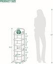 6 Tiers Vertical Shoe Rack, Narrow Shoe Tower, Tall Shoes Shelf with 2 Hooks, Adjustable Shelves, Corner Shoes Shelves for Small Spaces, Entryway, Living Room, White SR04213W