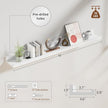 Heimlove Picture Ledge Shelf,48 inch Long Floating Shelves for Wall Set of 2,White Picture Shelf with Lip for Wall Decor,Living Room,Bedroom,Bookshelf,Nursery,Perfume