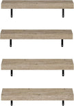 Furinno Tanna Floating Shelves for Wall Set of 4, 22-Inch Wall Shelf, Triple Thick Floating Mounted Shelf, for Bathroom, Home Office, Living Room, Natural