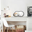 AAZZKANG Irregular Wall Mirror with Wood Framed Small Asymmetrical Black Hanging Mirrors for Bedroom Living Room Bathroom Entryway Dressing Room Decorative