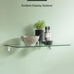 Fab Glass and Mirror Rectangle Glass Shelf, 10