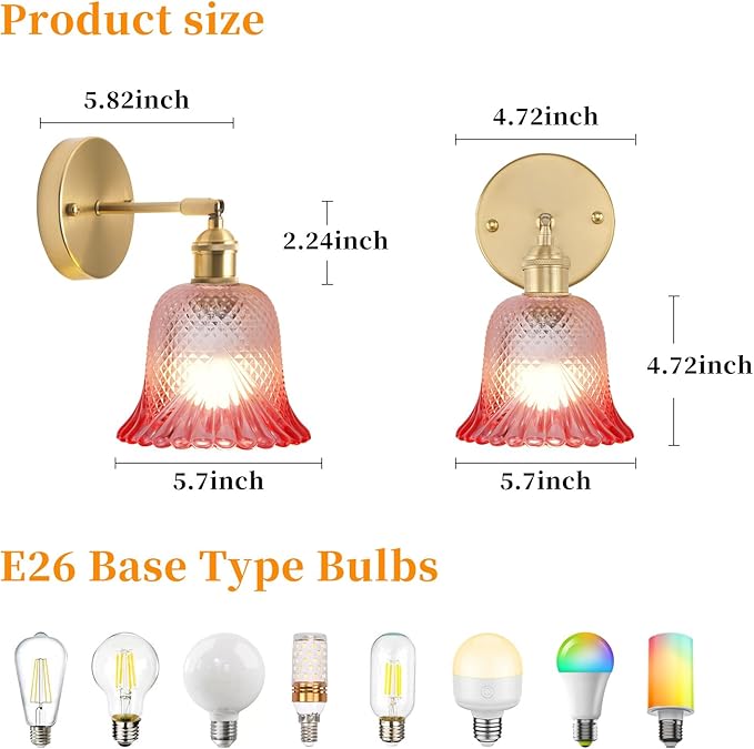 GEEZO Vintage Battery Operated Wall Sconce, with Rechargeable Battery Powered Wall Light with Remote Control for Bedside Bedroom