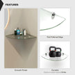 Fab Glass and Mirror Corner Glass Shelf, 6