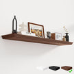 Fun Memories Floating Shelves 48 Inch Long, 9.3 Inch Deep Classic Crown Molding Floating Shelves for Wall, Rustic Wooden Shelves for Wall Decor Bathroom, Kitchen, Office, (Walnut, 1Pack)