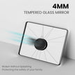 White Bathroom Mirror 50x30 Inch, White Metal Framed Bathroom Mirror for Wall, Rounded Rectangle Matte Bathroom Vanity Mirror, Tempered Glass, Anti-Rust, Horizontal/Vertical