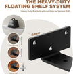 Solid Wood Floating Shelves 24'' Long, 8'' Deep Wall Mounted Shelves with Heavy Duty Brackets, Max Load 150 lbs, Wall Shelves for Bathroom Kitchen Living Room, 24 x 8 x 1.6 in, White, Set of 2
