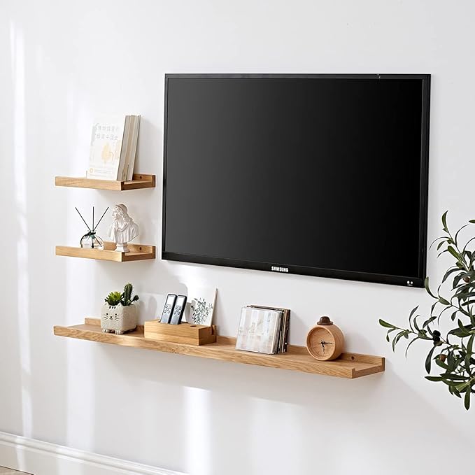 Floating Shelf for Wall Natural Oak Wood Wall Shelves 24 Inch (Upgrade Width 6