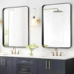 Black Mirror for Bathroom Wall - 40x30 Inch Large Reactangular Metal Framed Mirror Over Sink, Matte Frame Big Rectangle Mirror Vanity for Restroom, Entryway, Living Room, Fireplace