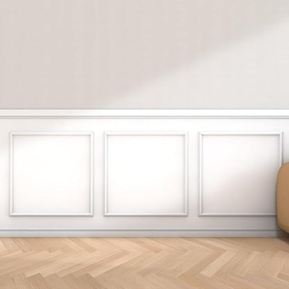COUKIU Pre-Cut 3 Set Peel and Stick Wall Molding Trim Kit, 24" x24" Premade Wainscoting Panels, Self Adhesive Moulding Panel for Interior Walls Picture Frame