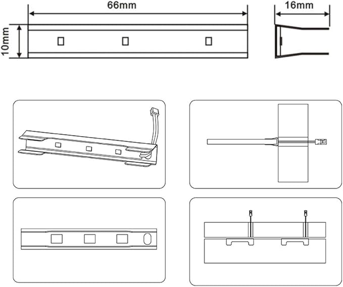 AIBOO LED Glass Shelf Lighting Kit for Glass Edge Back Side Lighting Using Flexible Cable and Clip with RF Remote(8 Lights,RGB)