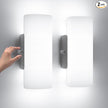 ChangM Wall Sconce Set of 2 Modern LED Wall Light Lamps Dimmable by Rotate Button 12W Cool White 6000K Up and Down Acrylic Lighting Fixture for Living Room Bedroom Hallway Conservatory Room Decor