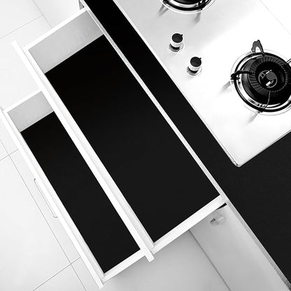 Black Contact Paper Solid Black Peel and Stick Wallpaper 17.3"x80" Matte Self Adhesive Waterproof Vinyl Roll for Bathroom Kitchen Backsplash Cabinets Shelf Liners Drawers