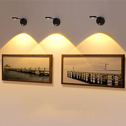 Wireless Picture Light Battery Operated, 4 Pack 2200mAH Rechargeable Painting Light with Motion Sensor and Rotatable Tube, Art Display Light for Picture Frame (Black)