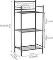 LEEDA 3-Tier Freestanding Multipurpose Storage Shelves Heavy Duty Metal Shelving Unit, Display Plants Flowers Bath Essentials, for Kitchen Bathroom Office, Black