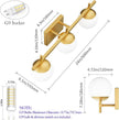 Ralbay Mid Century Modern Gold Bathroom Light Fixtures Gold Milky Glass Modern Bathroom Vanity Lights Over Mirror, Gold 3-Light (Exclude Bulb)