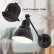 Plug in Wall Sconces Set of 2, ENCOMLI Wall Sconce Lighting with Dimmable On Off Switch, Swing Arm Wall Lamp, Black Metal Industrial Wall Light Fixtures, Safety E26 Base, 6FT Plug in Cord