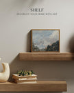 InSimSea Framed Canvas Print Art, Vintage Impressionist Landscape Painting, Rustic Farmhouse Cottage Decor for Hallway Wall Floating Shelf Desk Vanity Fireplace, 10x8in, Soft Blue Tones