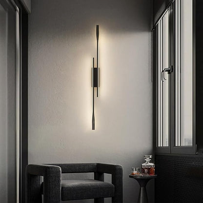 Modern Corner LED Wall Lamp Minimalist Indoor Light Long Strip Linear Light Hardwired Hallway Wall Sconce Dimmable Lighting Fixture for Bedroom Kitchen Island Bar Living Room Bathroom