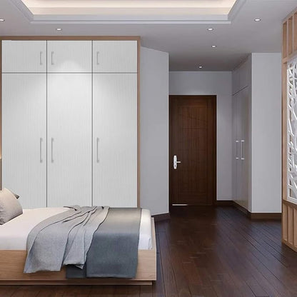 Abyssaly White Wood Paper Self-Adhesive 15.7 in X 196 in Real Wood Grain Touch White Wallpaper Easy to Clean Thicken Perfectly Covers The Surface Without Passing Through The Primary Color