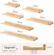 Wood Floating Shelves Set of 2 Pine Wood Wall Shelf 16 inches, Floating Shelf for Wall Mounted - Upgrade Width 5.85