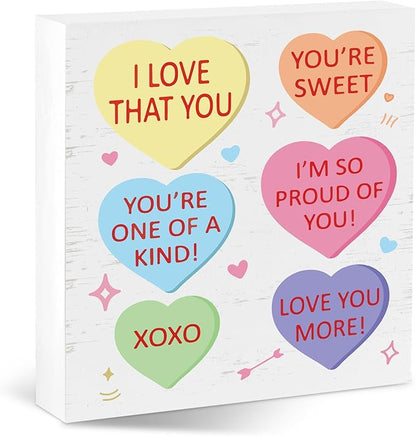 Valentines Desk Decor, Valentine's Day Home Office Table Sign for Wife Daughter from Dad Husband, Valentine Gifts Decorations for Porch Tiered Tray Shelf Party, You are Sweet