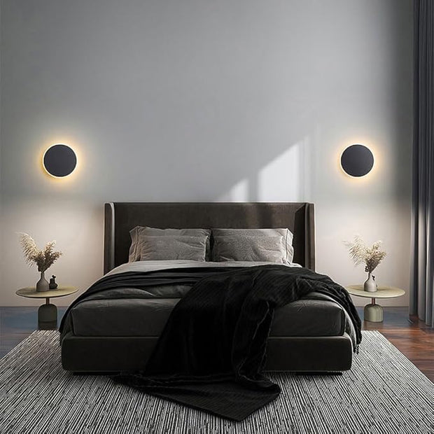 Modern LED Wall Sconces, 3000K Warm White Round Disc Shape LED Wall Light, Minimalist Indoor Mounted Lamp for Bedroom, Bathroom, Living Room, Hallway, Corridor