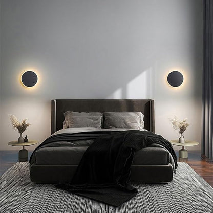 Modern Wall Sconce Light 3-Level Dimming LED Wall Lamp Minimalist White/Black Round Disc Indoor LED Mounted Lamp for Bedroom Living Room Bathroom Corridor Porch Stairs