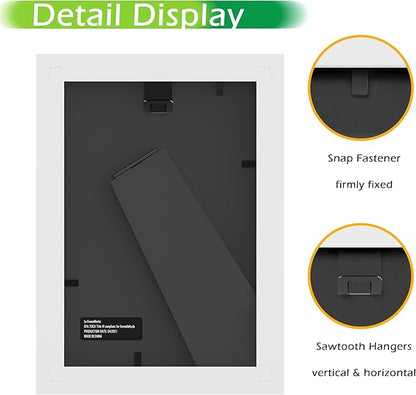 FrameWorks 4x6 Classic Wooden Picture Frames Tempered Glass/White / 6-Pack