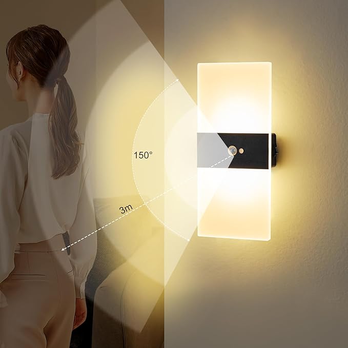 Wall Sconce, LED Wall Lights for Room Decor, Battery Operated Wall Sconce, Remote Control, Dimmable, Rechargeable, Small Night Lights for Hallway Stairway Porch Closet