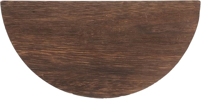 VOSAREA Wood Floating Shelf 27CM Half Round Floating Shelf Wall Floating Rack Walll Mounted Shelves Photo Frame Holder for Bedroom Living Room Bathroom Kitchen Office