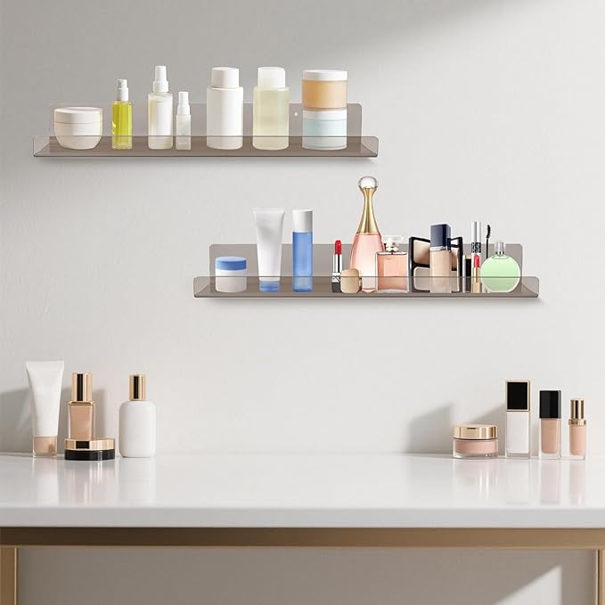 Dezzer 6 Pack Acrylic Shelves for Wall, 15