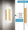 LMQNINE Modern LED Acrylic Gold Wall Sconce White Light 6000K for Bedroom Corridor Stairs Bathroom Indoor Lighting Fixture Lamps Home Room Decor (2- Pack)…